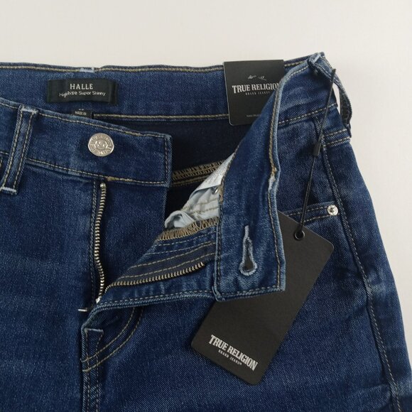 True Religion Halle High Rise Super Skinny Jeans Women's Sz 26 Medium Wash - Picture 6 of 9